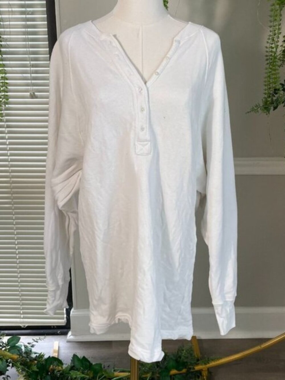 Marissa Webb | So Uptight Plunge Henley Sweatshirt Dress